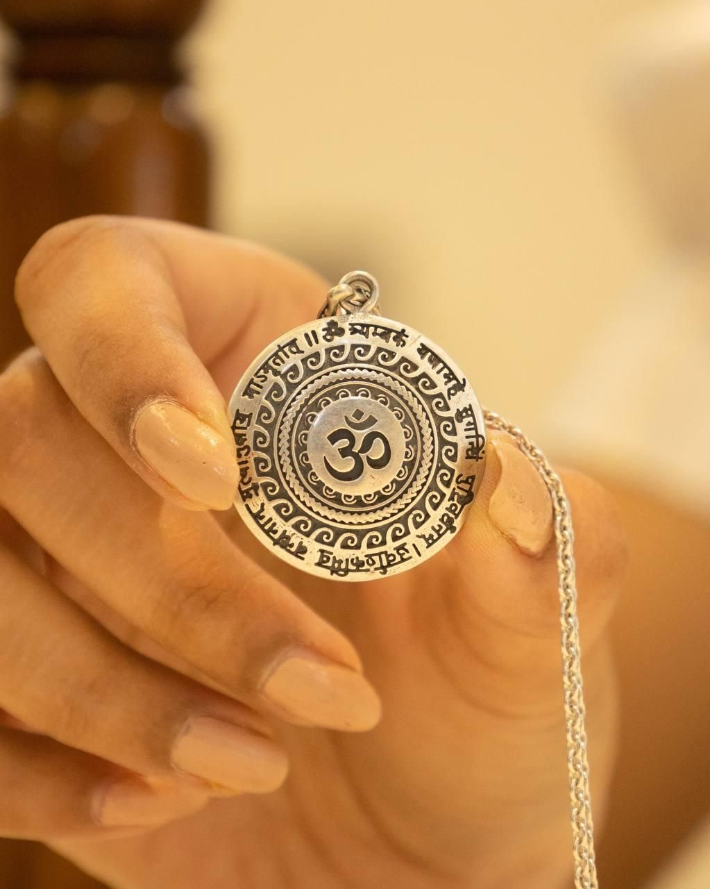 Spiritual OM pendant for men and women, Silver OM mantra religious pendant, Stainless steel OM mantra pendant necklace, Daily wear OM pendant for men and women, Durable OM spiritual pendant silver, Stylish OM mantra pendant jewelry, Unisex OM pendant stainless steel, Religious OM pendant for daily use, Silver OM mantra necklace for men and women