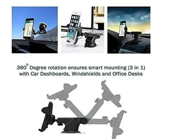 Revolex Zoom Star Pros car mobile holder for dashboard black adjustable phone mount, best adjustable car phone holder for dashboard India, black car mobile holder for dashboard adjustable, adjustable dashboard phone mount for car,