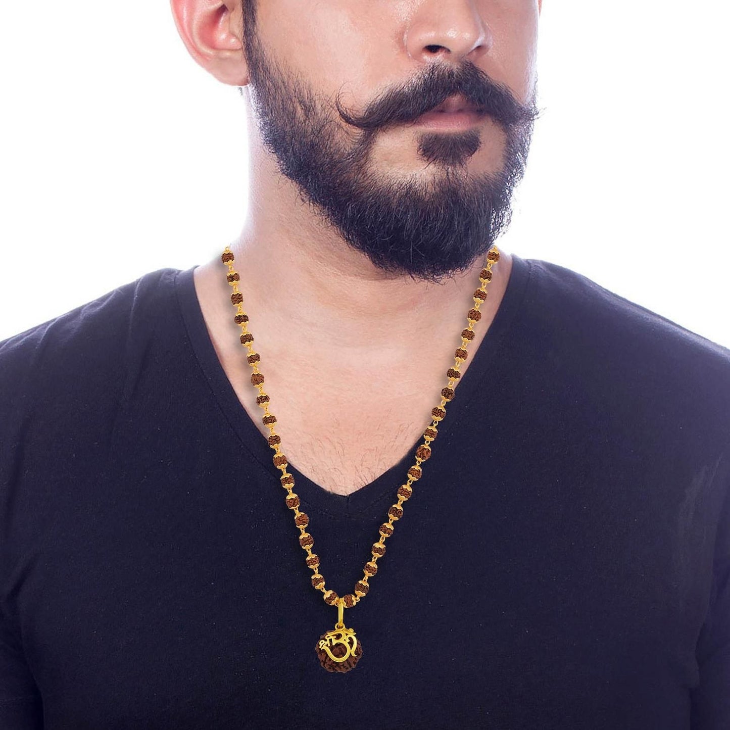 5 mukhi rudraksha, rudraksha chain, gold plated mala, brass rudraksha mala, spiritual rudraksha necklace, rudraksha jewelry for men, gold plated rudraksha chain, rudraksha mala for men, spiritual jewelry men, brass mala necklace