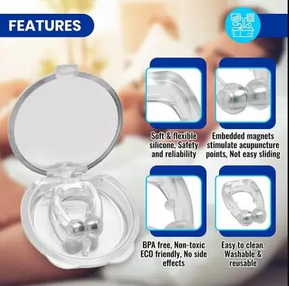 nasal snore clip for peaceful sleep, silicone anti snore clip, anti snoring nasal clip for night use, portable nose clip for snoring, snoring reduction nose clip device