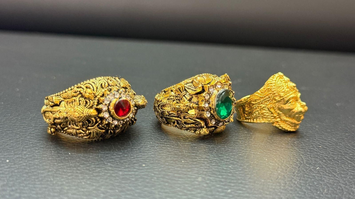 shivji ring, ganeshji ring, hanumanji ring, god rings for men, religious rings combo, spiritual rings, hindu god rings, unisex god rings, combo rings for men, divine rings for women