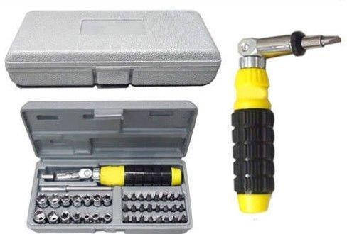 41-piece tool kit with organizer case, socket tool kit, screwdriver set 41 pcs, ratchet wrench set, drill-compatible bit set, chrome tool set, DIY tool kit, socket set with case