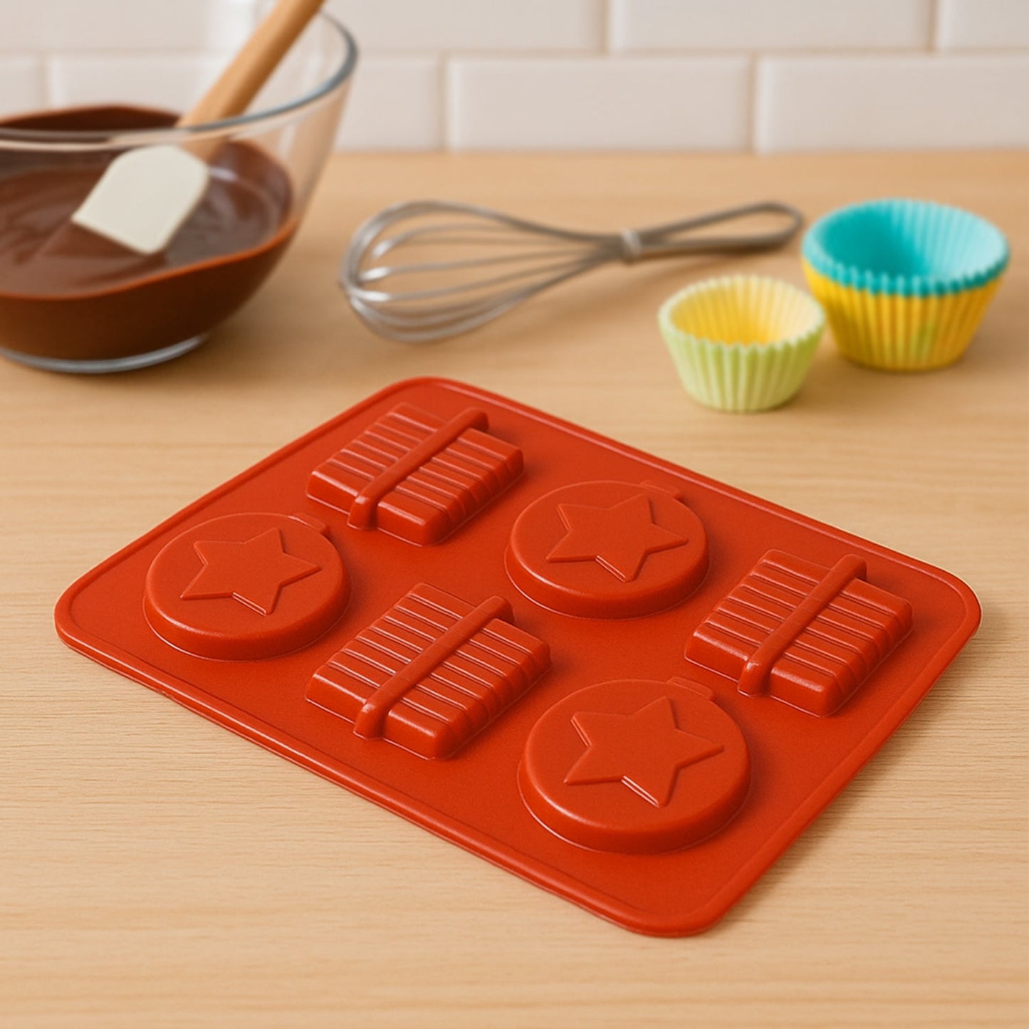 6 cavity silicone chocolate mold tray for homemade chocolates