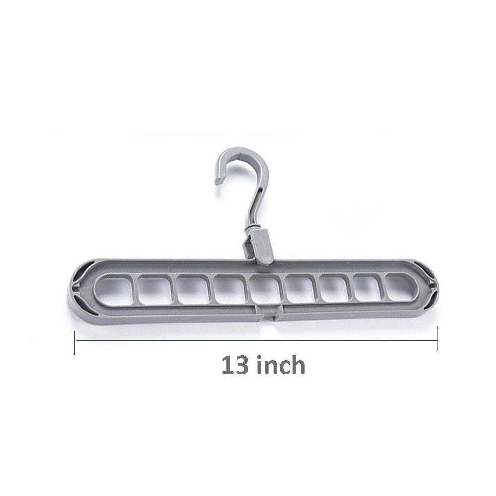 9 hole plastic hanging hook rack for wardrobe, 3 pc magic closet organizer hanger set, 360° swivel clothes rack for balcony and wardrobe, space-saving hanger organizer 9 holes, indoor clothes organizer hook rack plastic