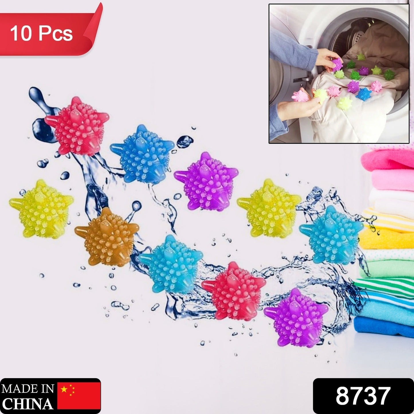 spiky plastic dryer balls for laundry, eco‑friendly fabric softener balls, colorful dryer balls for quick drying