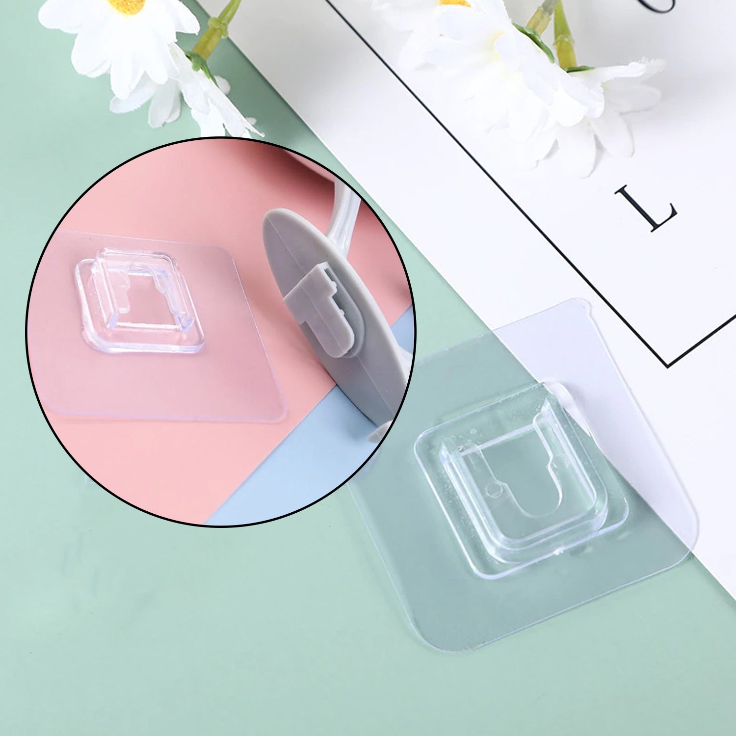 Wall hook with adhesive backing, plastic design. adhesive wall hook, waterproof wall hook, kitchen towel hook, bathroom hook, oil proof wall hanger, key holder, self adhesive hook, no drill hook