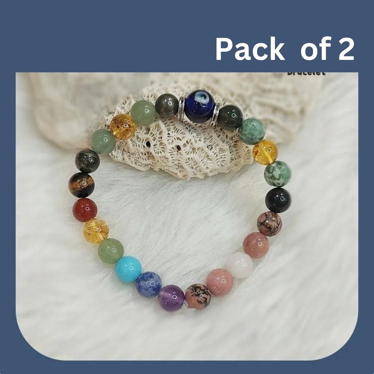 Latest Stone Bracelet Pack of 2 – Multicolor Natural Stone Beads for Men & Women, stone bracelet, stone bracelets for men and women, multicolor stone bracelet, pack of 2 stone bracelets, natural stone bracelet, latest stone bracelet design, stone bead bracelet, casual stone bracelet, unisex stone bracelet, gemstone bracelets pack, adjustable stone bracelet