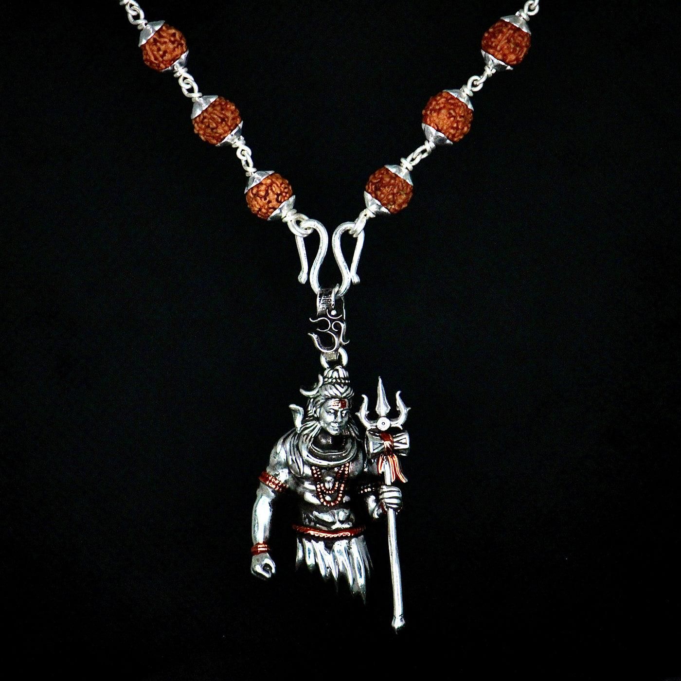 rudraksha pendant, shivji pendant, silver alloy chain men, casual pendant men, spiritual pendant men, rudraksha jewelry men, shivji jewelry men, silver alloy pendant men, casual jewelry men, rudraksha necklace men