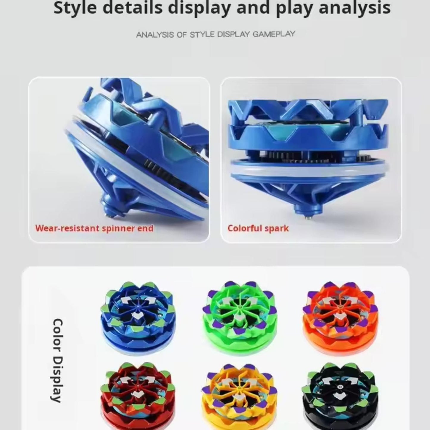 friction powered spinning top with light, inertia action gyroscope toy pack of 1, handheld friction spinning top toy, kids thundering gyroscope toy with light,