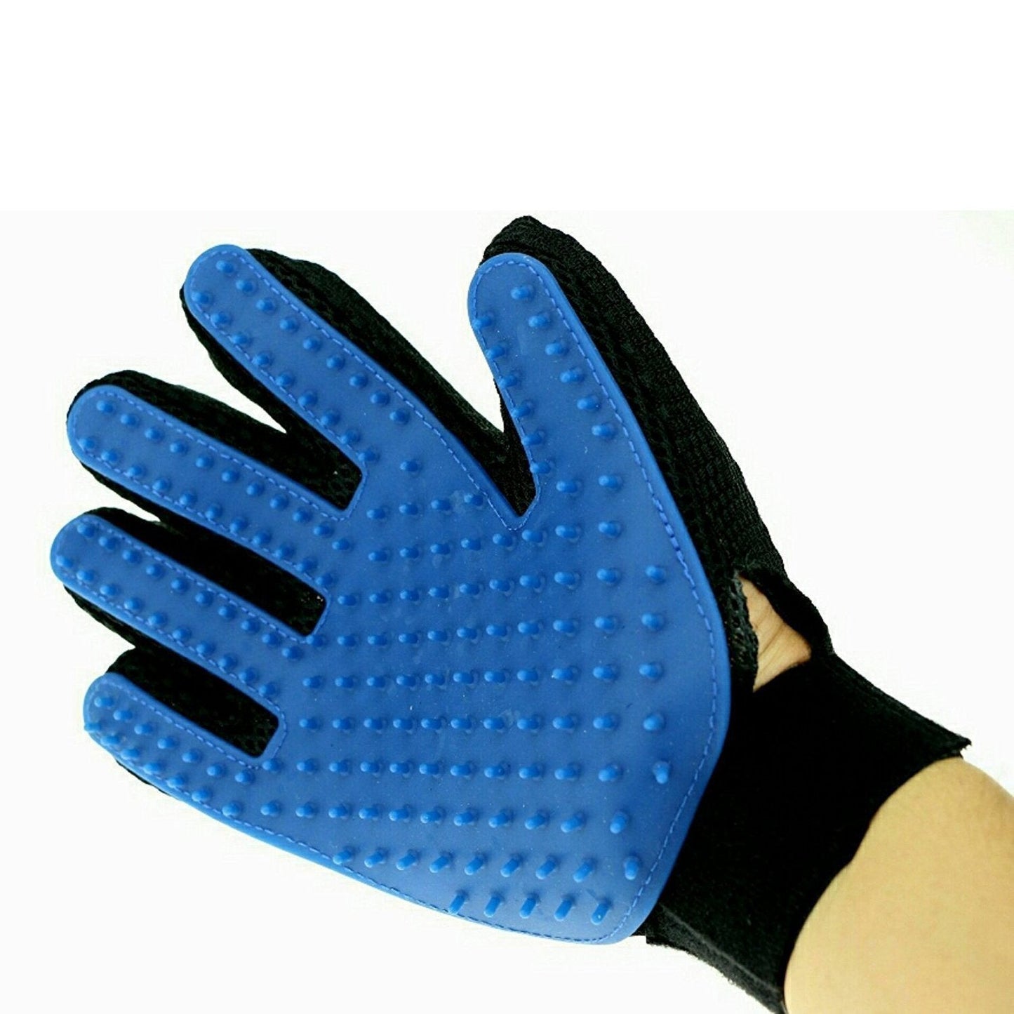 5 finger pet grooming glove for cats and dogs, deshedding glove brush for removing loose hair, reusable pet hair remover glove set of 2, best grooming glove for shedding pets in India, pet grooming glove for bath and massage