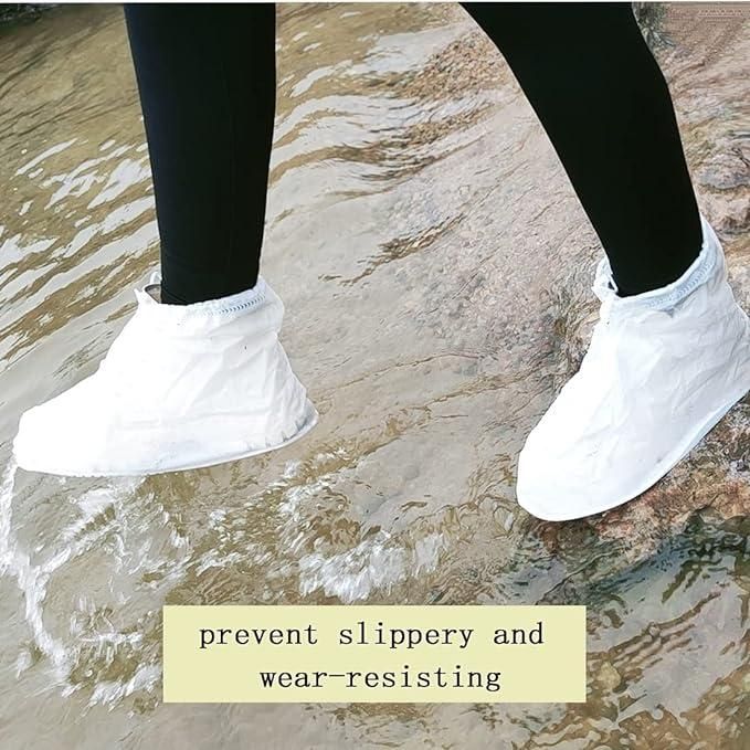 portable rain shoe cover with anti-slip sole, waterproof shoe protector for rainy season, PVC shoe covers for men and women, easy to wear rain shoe cover reusable, anti-slip reusable shoe cover for travel, rainproof shoe cover for outdoor protection, foldable waterproof shoe covers for shoes, rain shoe cover for boots and sneakers, durable PVC rain shoe protector for monsoon