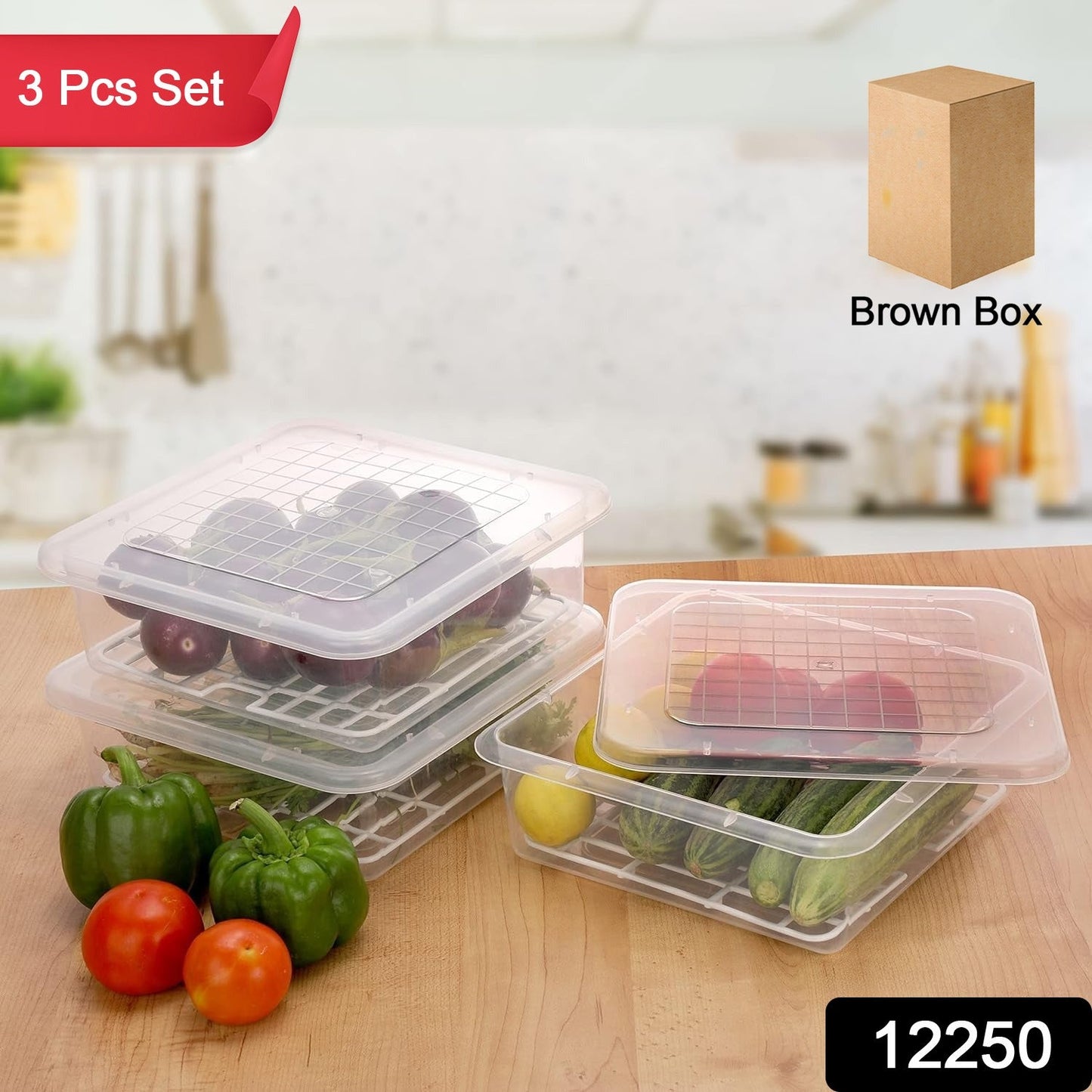 BPA free plastic food containers with lids, kitchen organizer containers for fresh produce, food saver containers for vegetables with tray insert, transparent fridge boxes for neat storage, stackable storage containers with lids for refrigerator