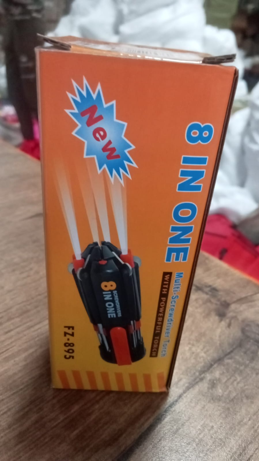 Screwdriver kit with LED torch and bit set, 8 in 1 screwdriver kit, multi-tool with LED light, folding screwdriver set, portable tool with torch, compact repair tool, mini LED toolkit