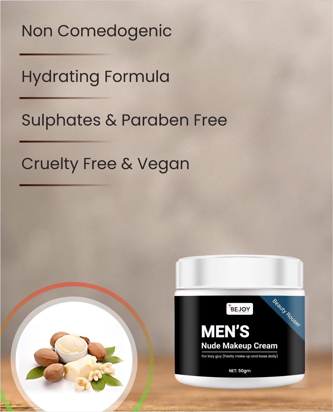 lightweight face cream for men all skin types, daily wear makeup cream for Indian men, nude tone BB cream alternative for men, best nude makeup base cream for men, 50gm natural finish face cream for men, men’s grooming cream for smooth complexion, nude makeup cream for oily and dry skin, men’s face cream with natural coverage