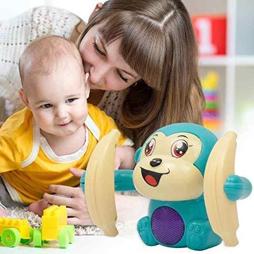 best dancing and spinning monkey toy for kids in India, banana monkey toy with music lights and voice control, interactive voice controlled dancing toy for toddlers, multicolor spinning musical monkey toy for children, kids tumble toy with music light and motion,