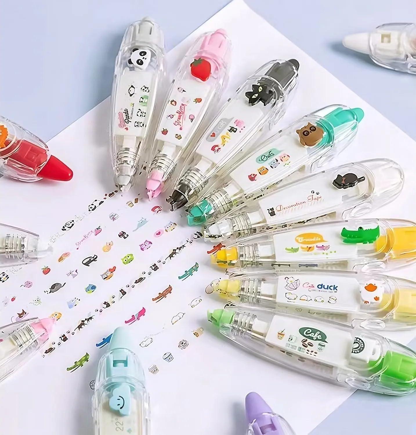 Cute Decoration Tape Pen Machine Pack of 2 – Kawaii Novelty Sticker Roller for Kids & Crafts, cute decoration tape pen, sticker tape pen machine, novelty tape pen, kids stationery tape, kawaii sticker tape, creative correction tape, washi tape roller, school project decoration tape, fancy tape dispenser for kids, colorful tape pen pack