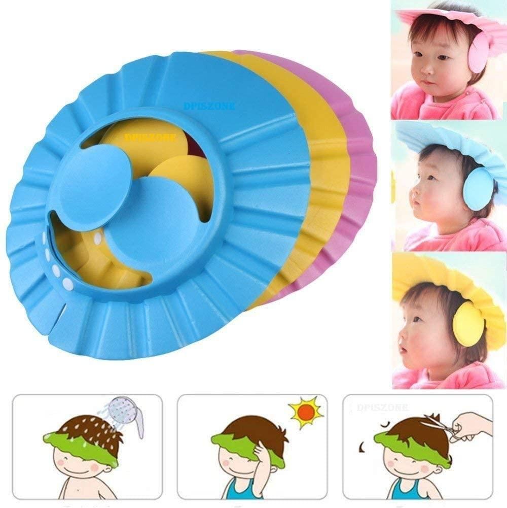 baby shower cap India, adjustable shampoo hat for toddlers, EVA foam bath cap, no-tear eye protector for babies, kids bathing shower cap,