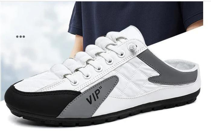 white synthetic upper half shoes men, lightweight casual half shoes with airmix sole, men’s white slip-on casual shoes synthetic upper, breathable white casual half shoes for men, lightweight synthetic half shoes men with airmix sole, comfortable white casual half shoes men, synthetic upper slip-on half shoes men, white half shoes for men casual wear, men’s white half casual footwear lightweight