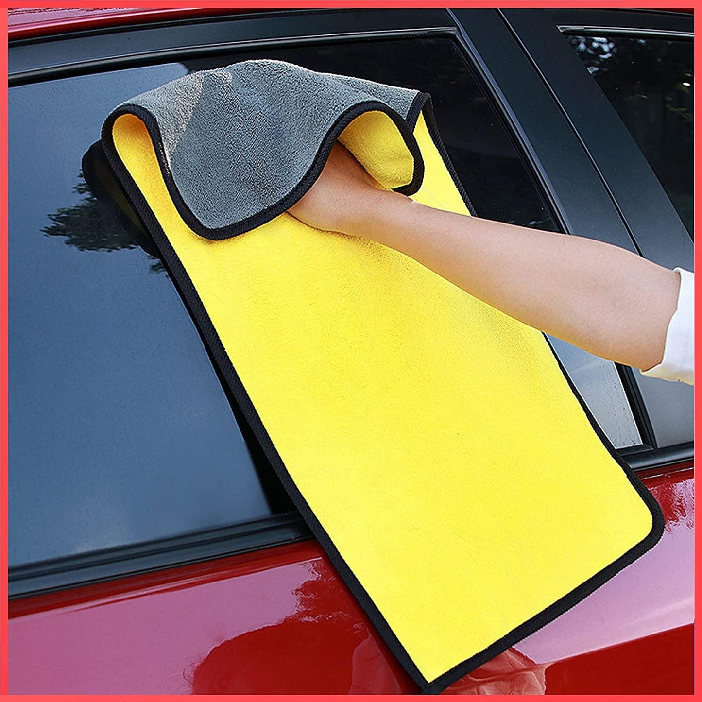 lint free microfiber towel for car cleaning, double sided microfiber cloth for vehicle, soft microfiber cleaning towel for cars, premium car wash microfiber cloth, reusable microfiber car cleaning cloths, absorbent car drying towel microfiber, car polishing microfiber cloth pack, scratch free microfiber cloth for detailing, multi purpose microfiber towel for car and bike