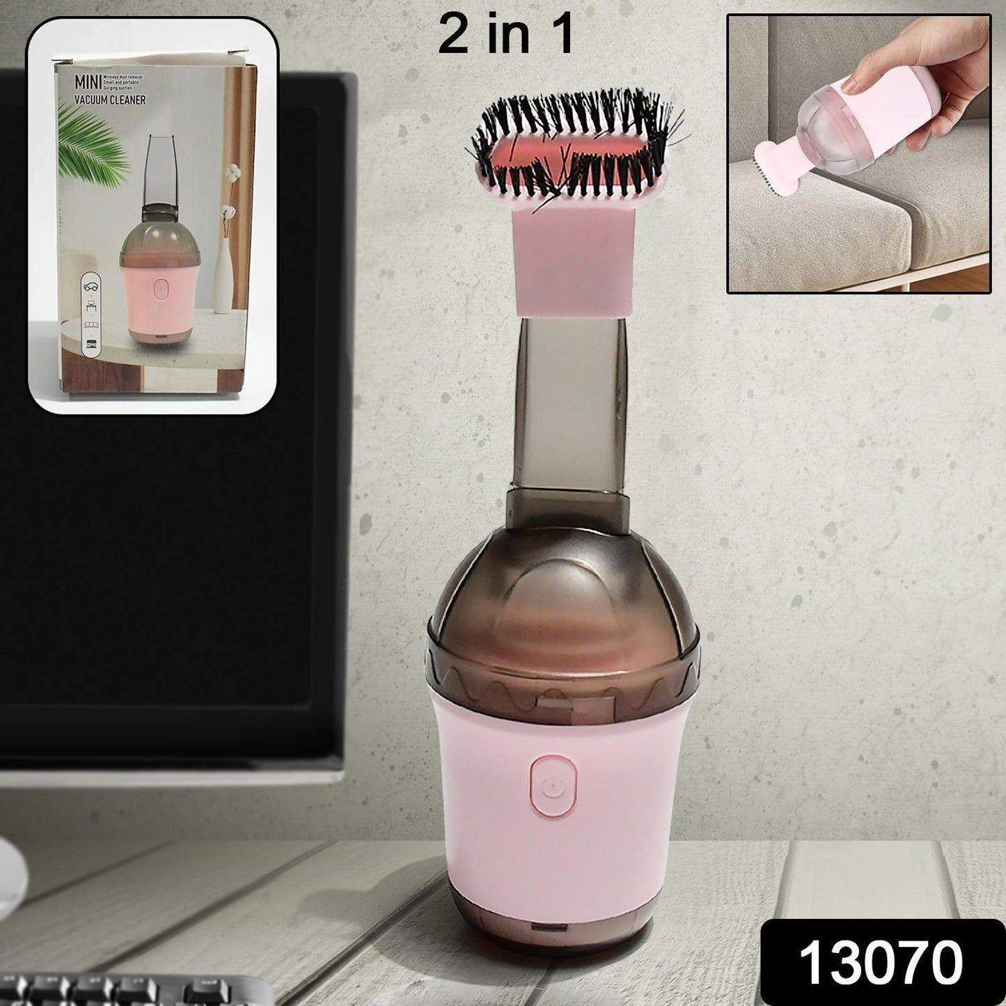 cordless cleaner for removing crumbs and dust, compact tabletop vacuum for study and office, wireless dust remover for home electronics, desktop cleaner for keyboards and workspaces, small vacuum with ergonomic grip for easy use