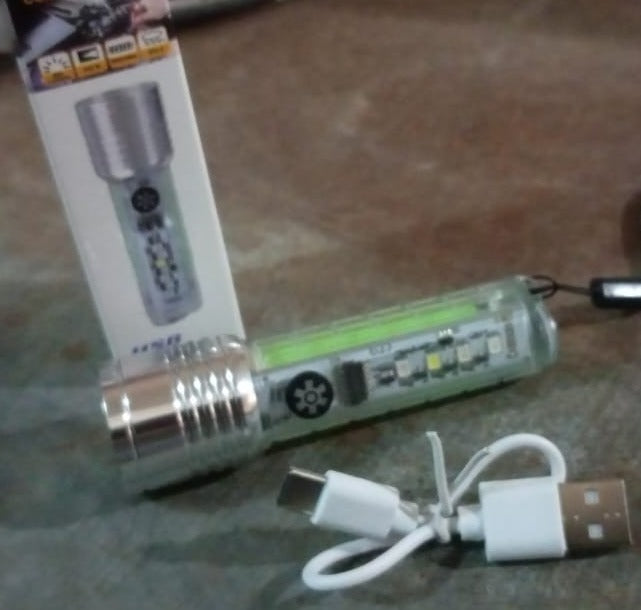 stylish rechargeable mini torch, pocket LED flashlight USB charging, USB torch with cool pattern projection, mini torch light for camping and home use, pattern flashlight rechargeable for night travel,