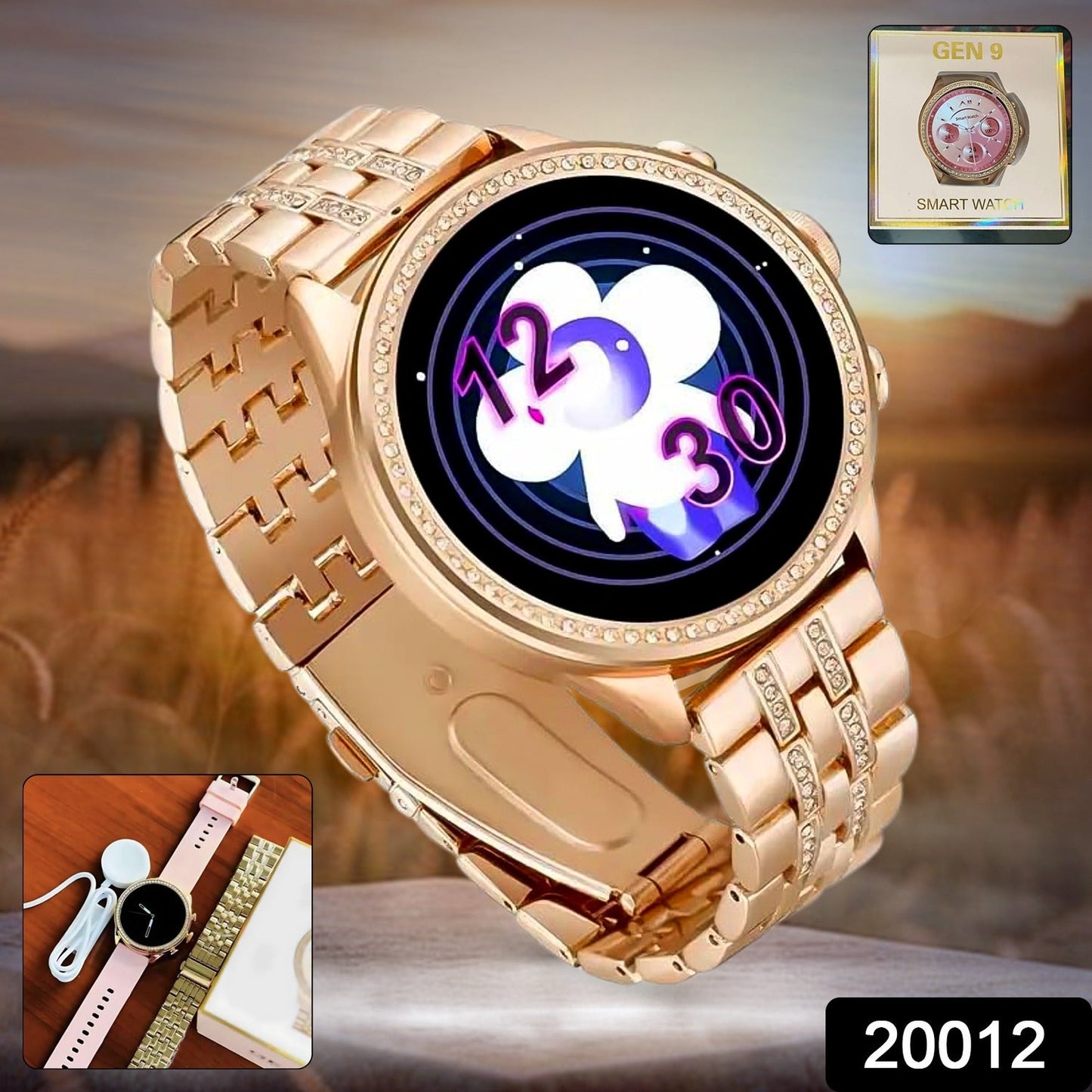 smartwatch with dual strap combo and touchscreen display, fashion-forward smartwatch with fitness and call features