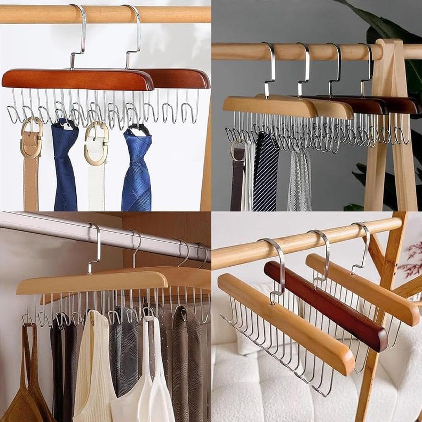 Student dormitory hanger 8 hook design for scarves and belts