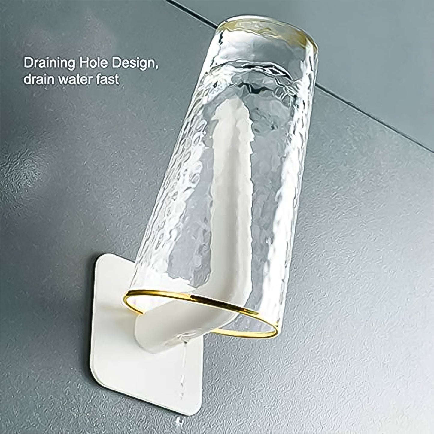 SmartStorage Hanging Rack, Kitchen wall mount tray with drain hole and non-mark adhesive transport