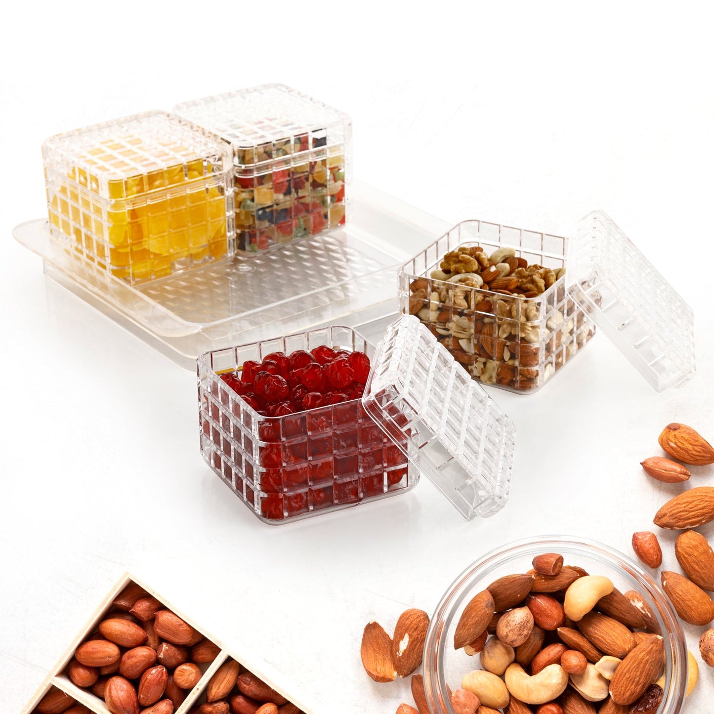 Food grade clear acrylic dry fruit storage containers Ganesh