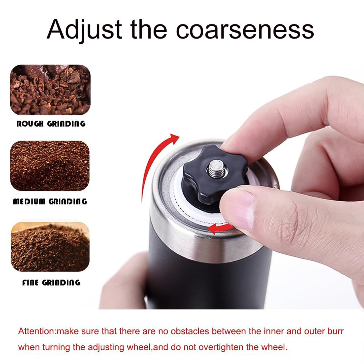 TravelGrind Stainless, Compact hand crank coffee grinder stainless steel and durable