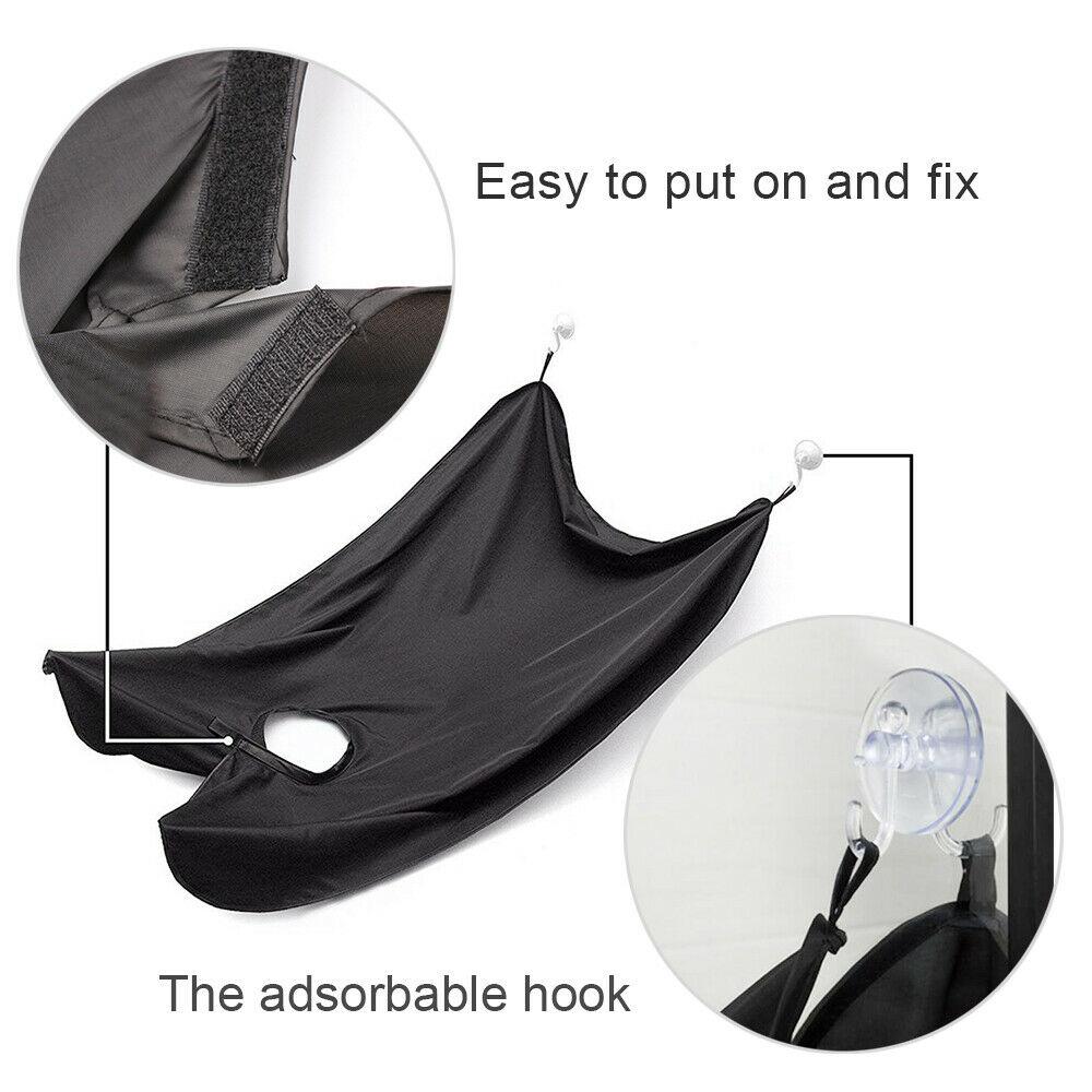 Portable beard bib for easy cleanup after grooming