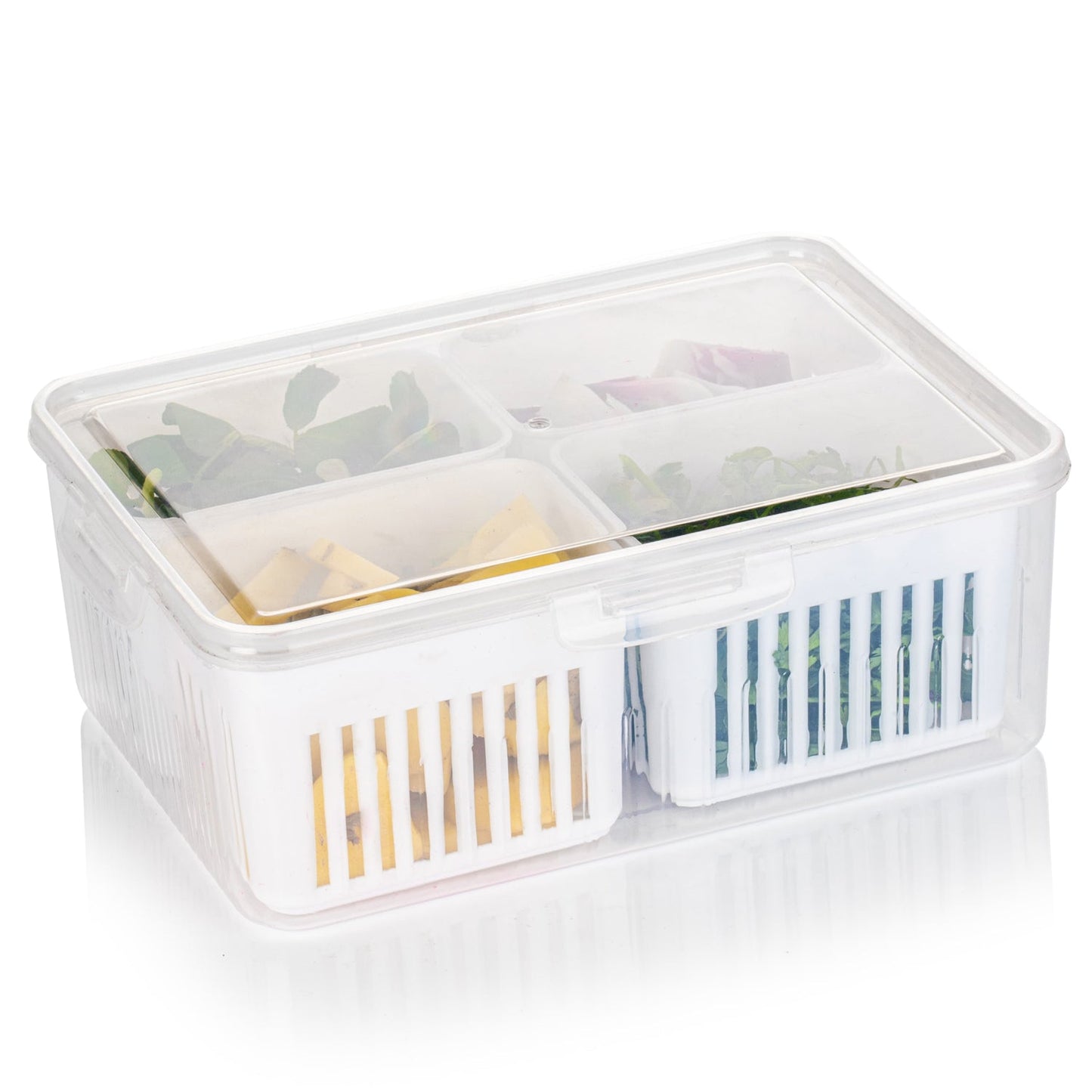 Kitchen fridge organizer with airtight seal and lid