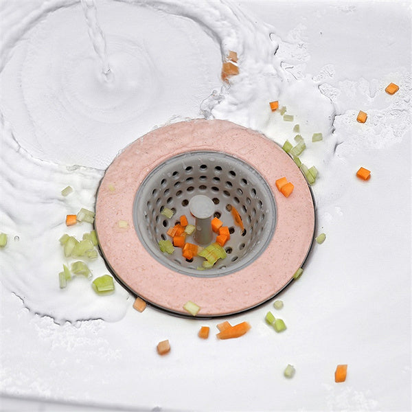 Easy-to-clean silicone sink drain basket on a countertop