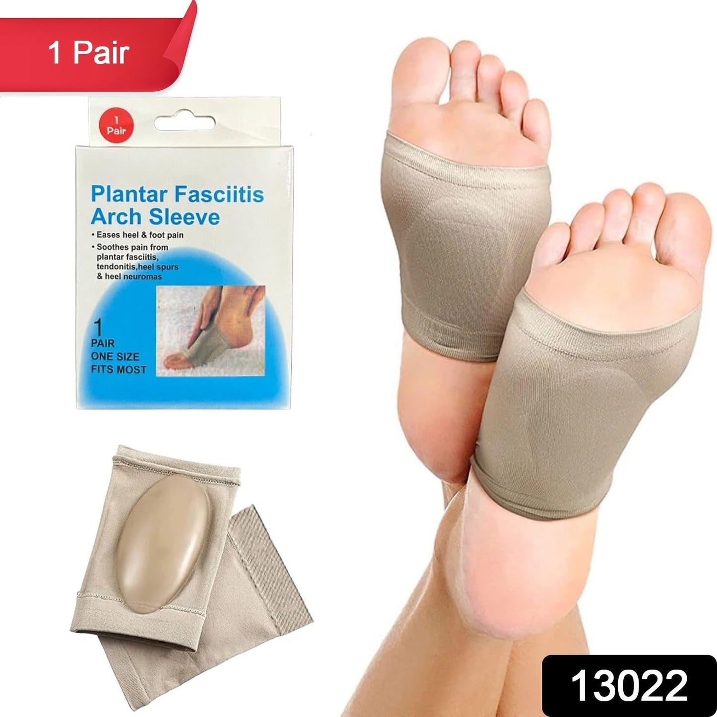 Orthopedic arch support sleeve pair for plantar fasciitis pain relief