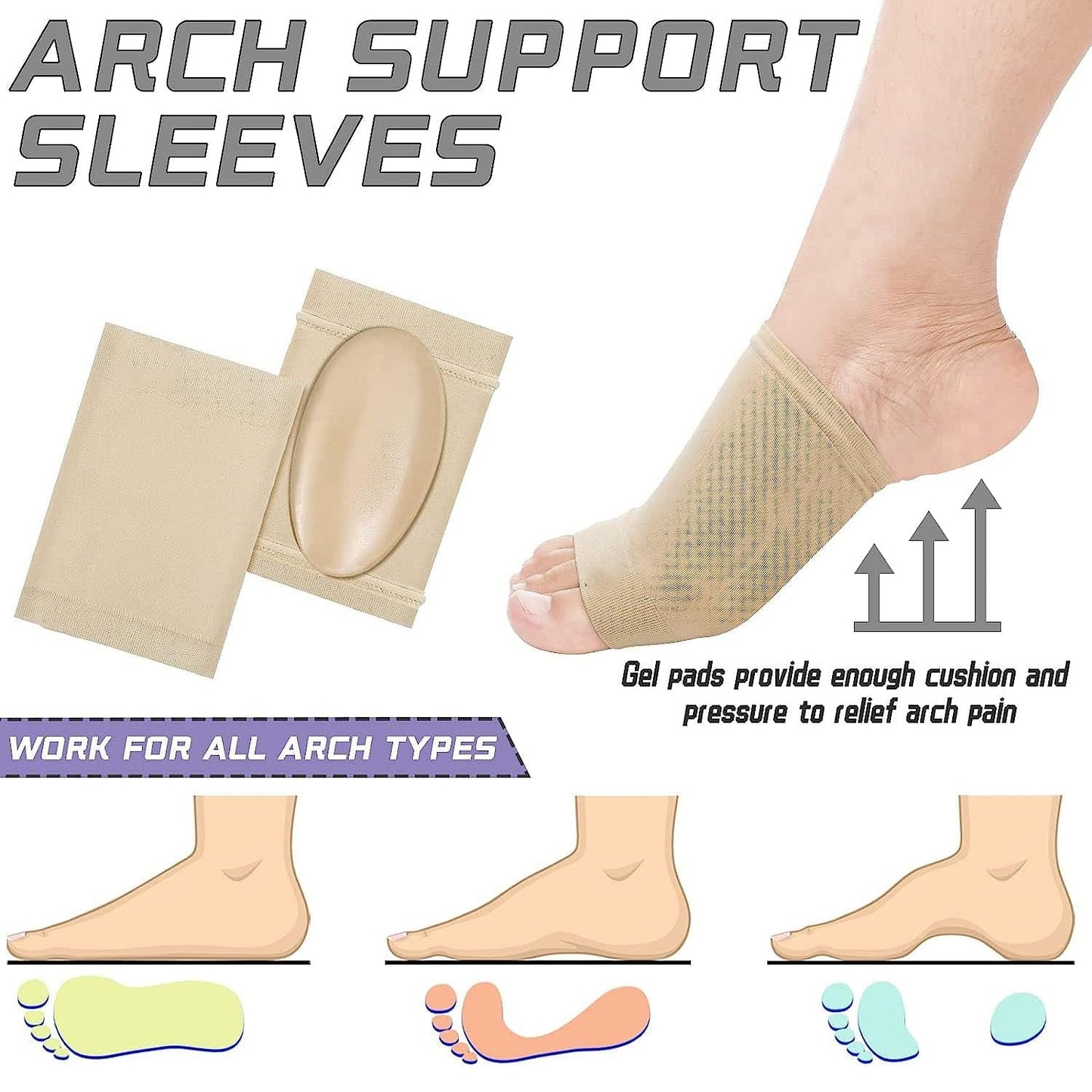 Padded arch support brace for men and women orthopedic care