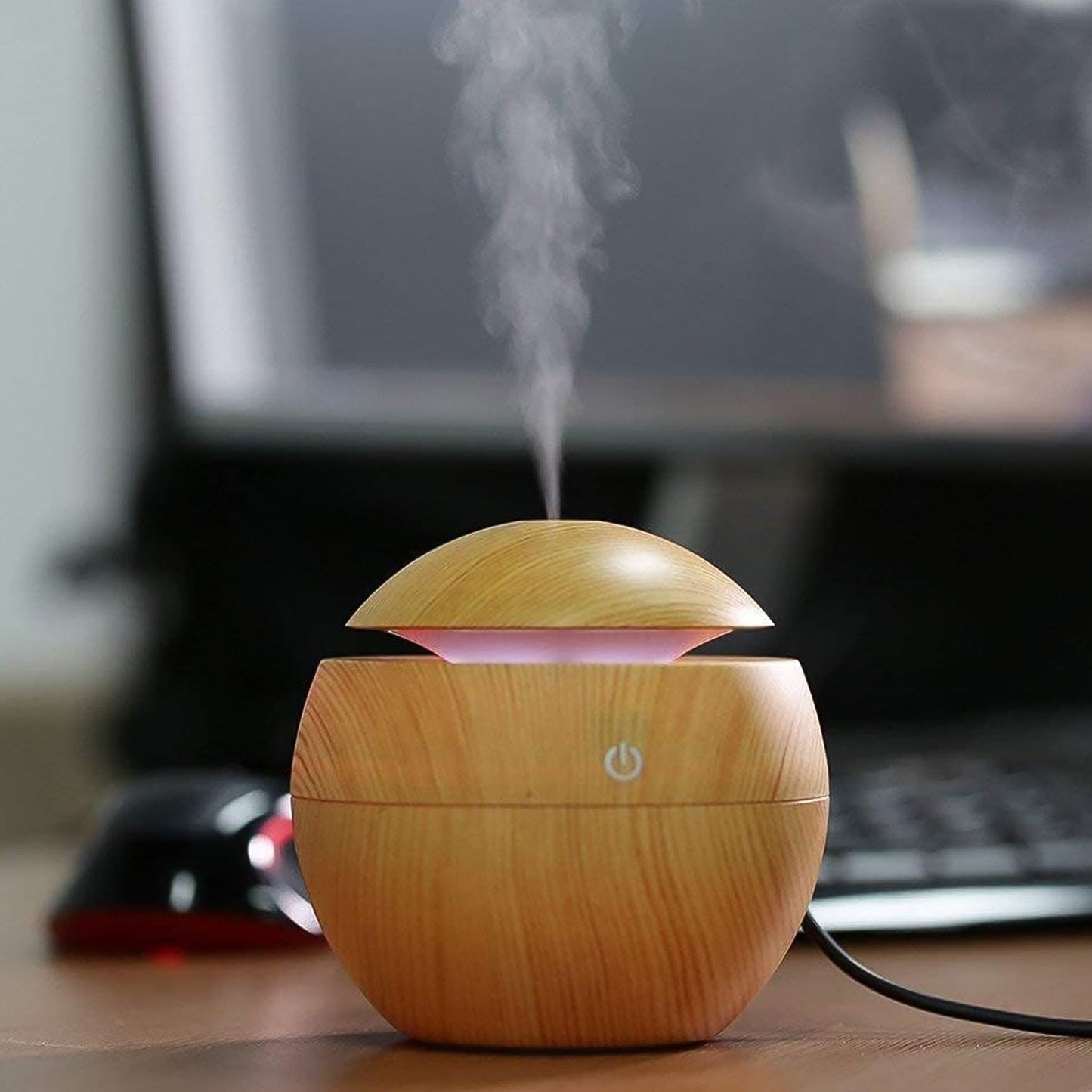 USB powered air diffuser humidifier with colorful LED lighting