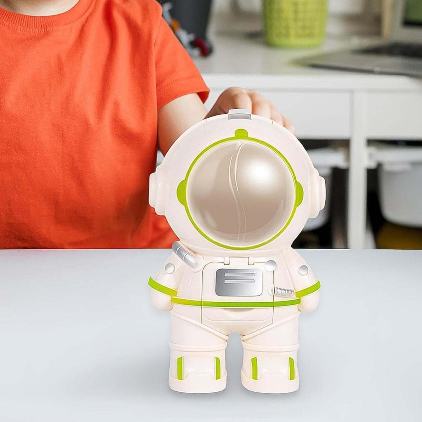 Astronaut cartoon water dispenser with silicone cup for kids