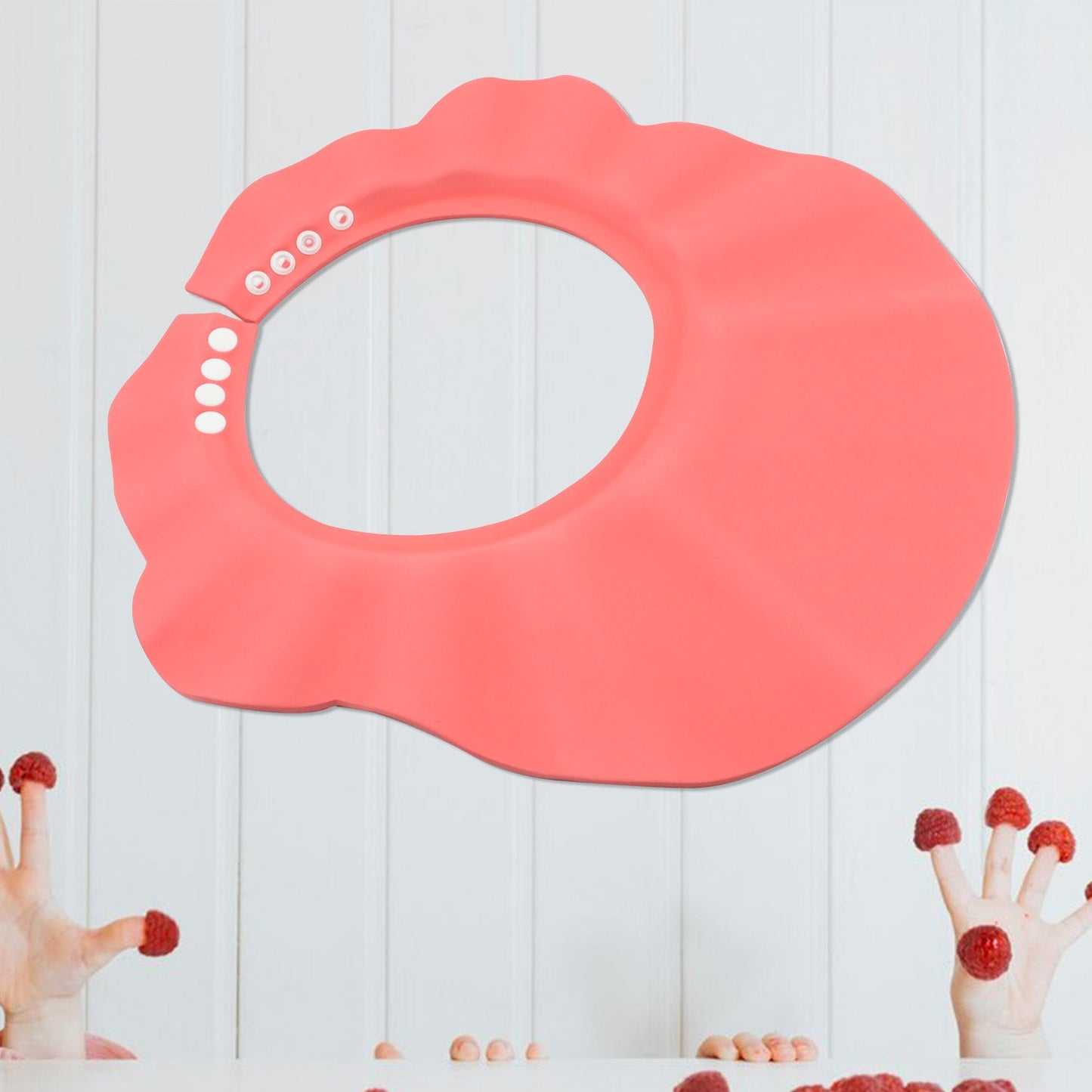 Infant shampoo protection cap keeping eyes and ears safe from water