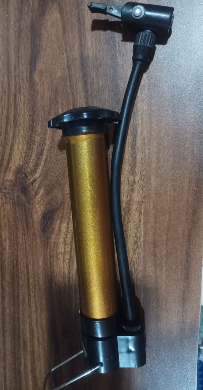 Gold-plated hand air pump for multi-sport use