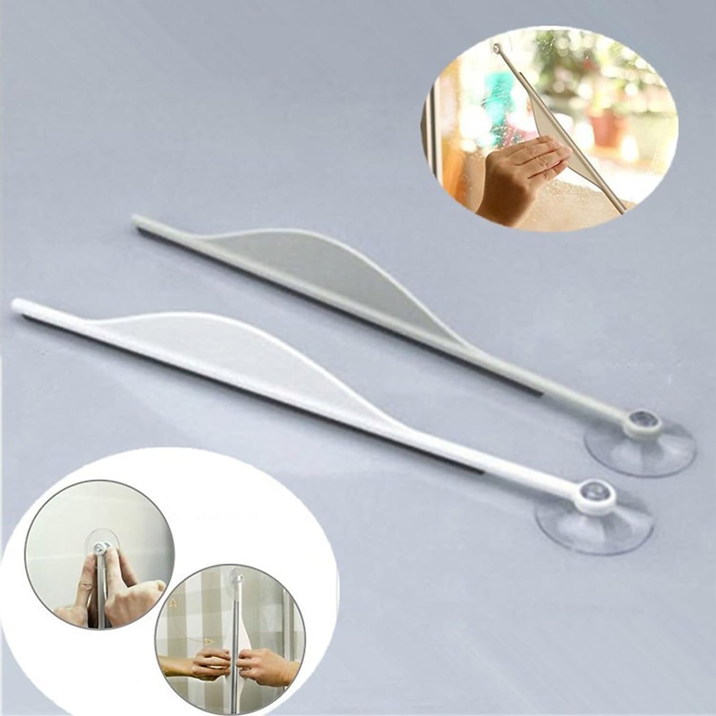 Shower glass wiper with ergonomic handle for easy use
