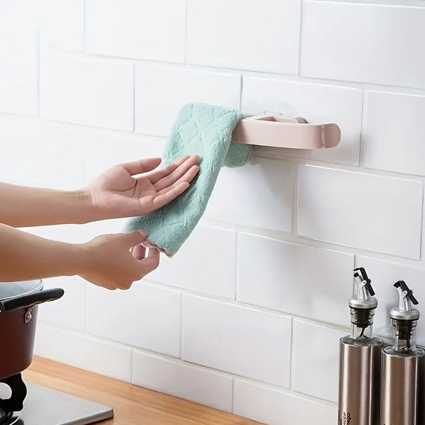 Plastic wall towel rack holder for bathroom slippers and clothes