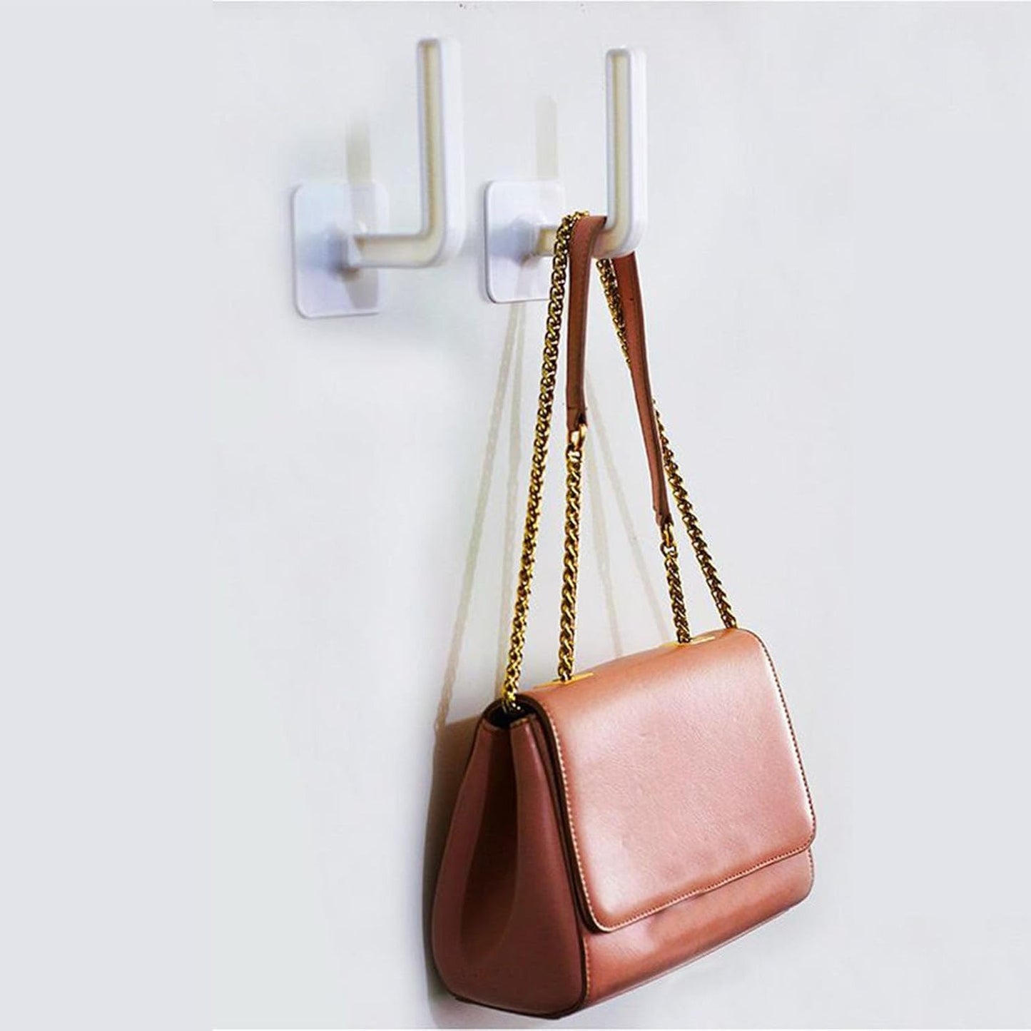 Hanging bathroom organizer tray with drain holes and strong adhesive hooks