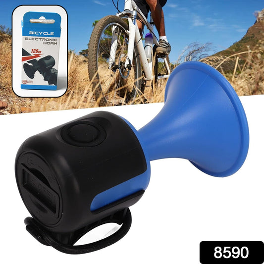 Compact battery operated loud bike horn with easy button control
