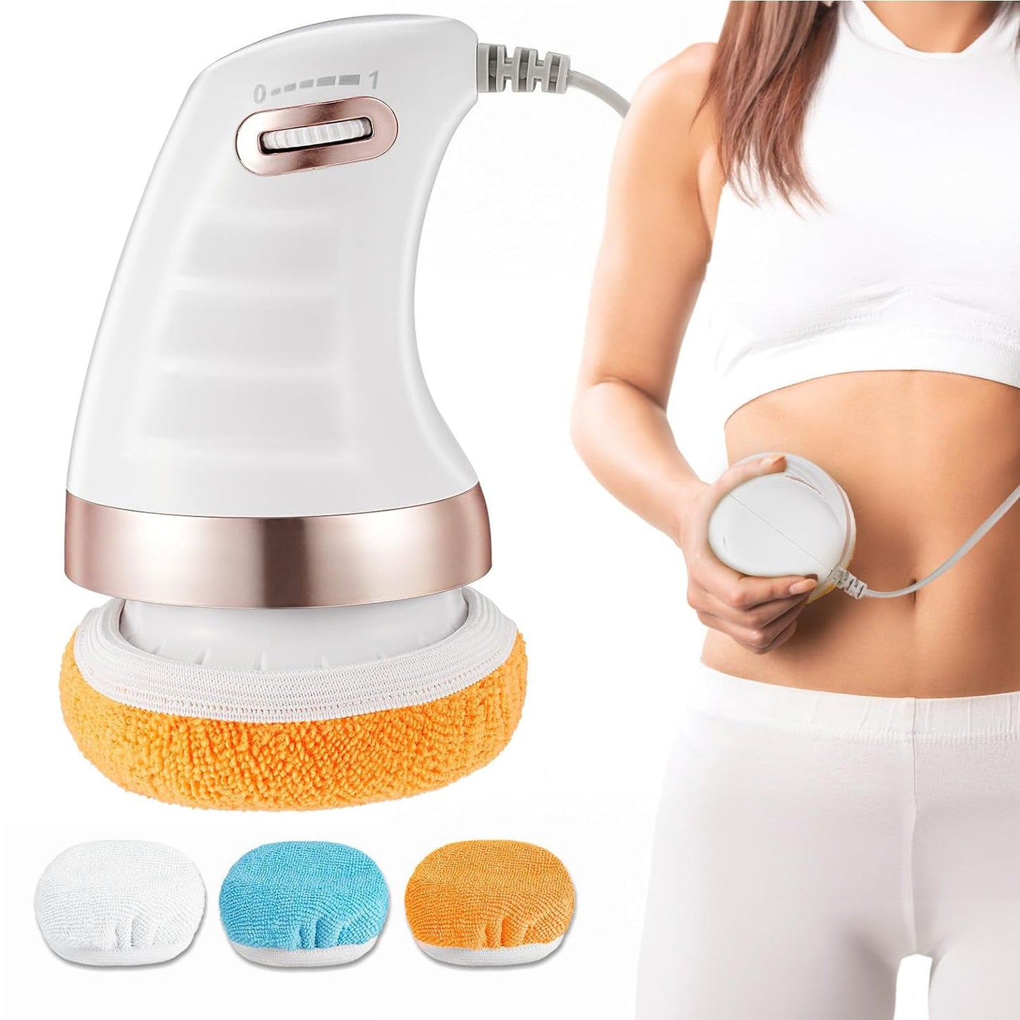 Three interchangeable washable pads for electric body shaping massager