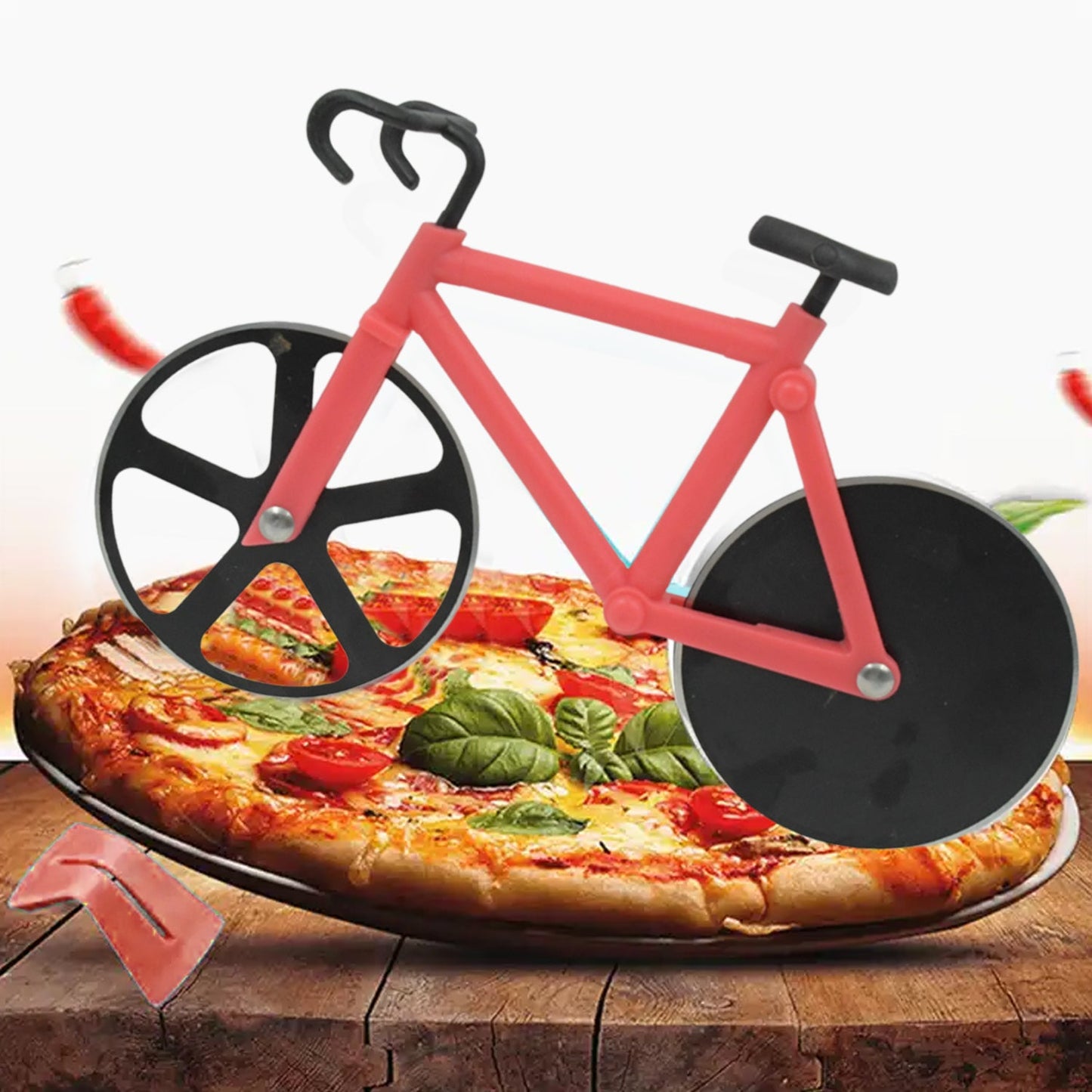 Durable stainless steel pizza wheel cutter with soft non-slip handle, suitable for pizza, sandwiches, and pastry