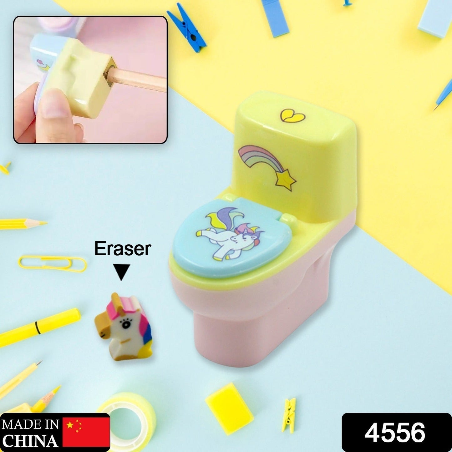 Cute novelty toilet sharpener stationery set for school children