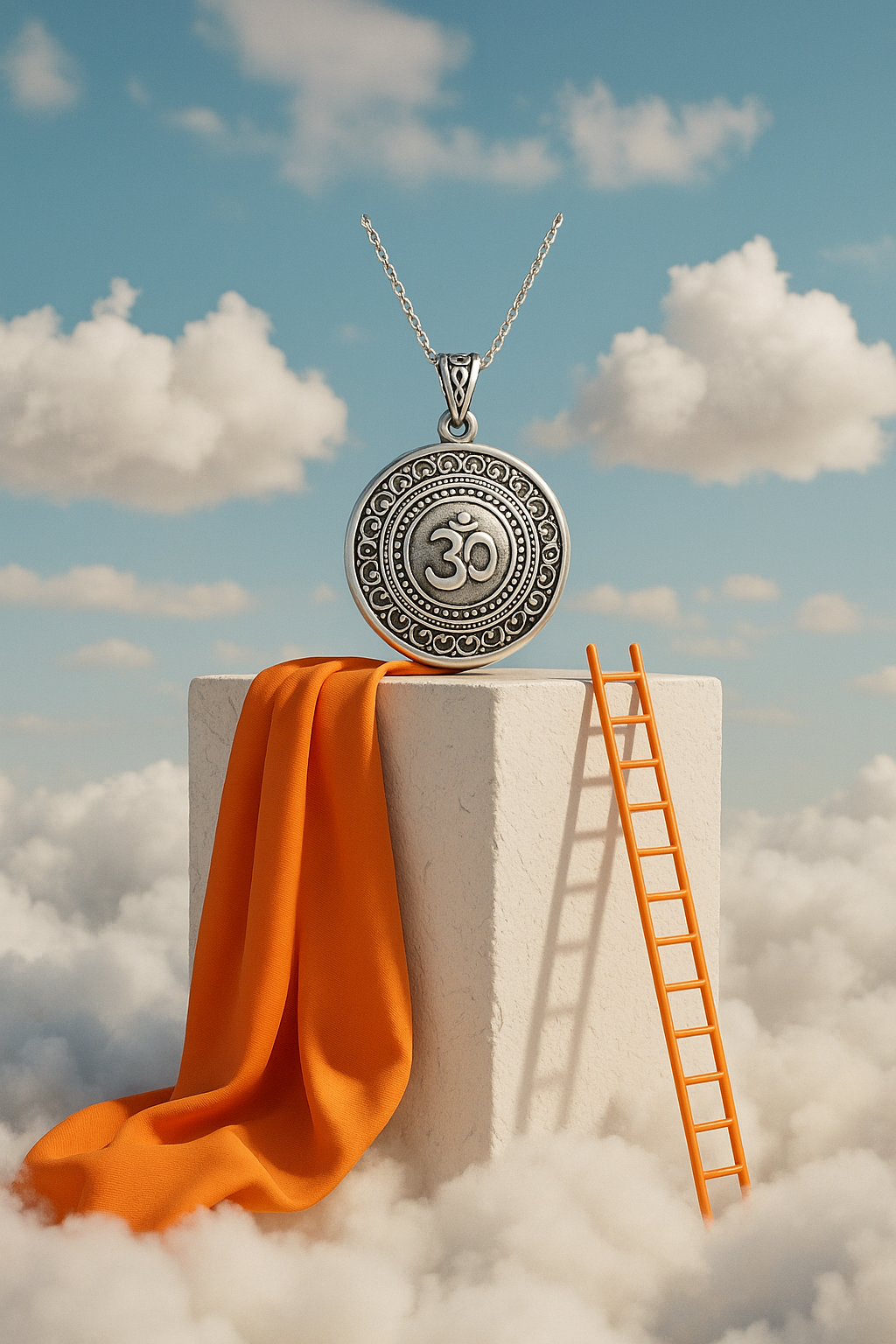 OM Mantra Pendant – Stainless Steel Silver Spiritual Pendant for Men & Women | Religious Jewellery for Daily Wear