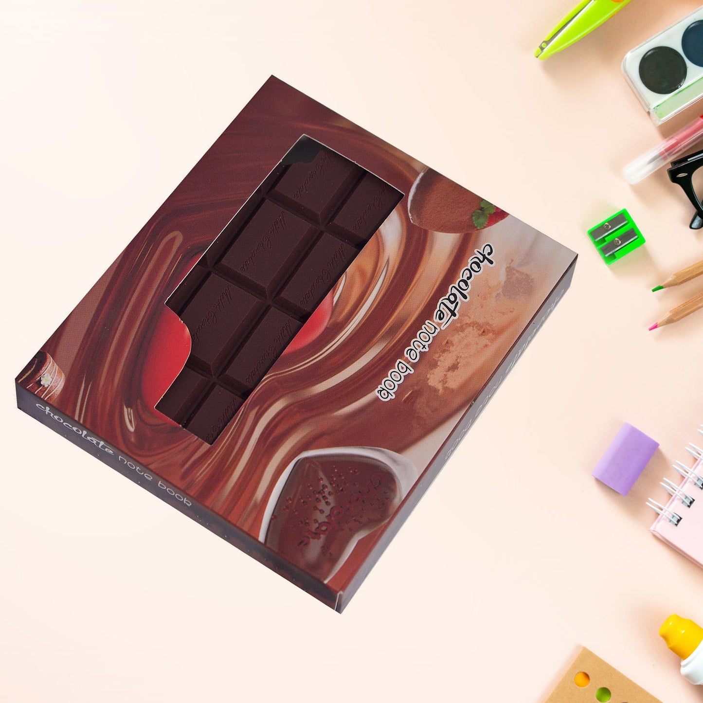 Small chocolate scented bite-shape diary with rectangular design