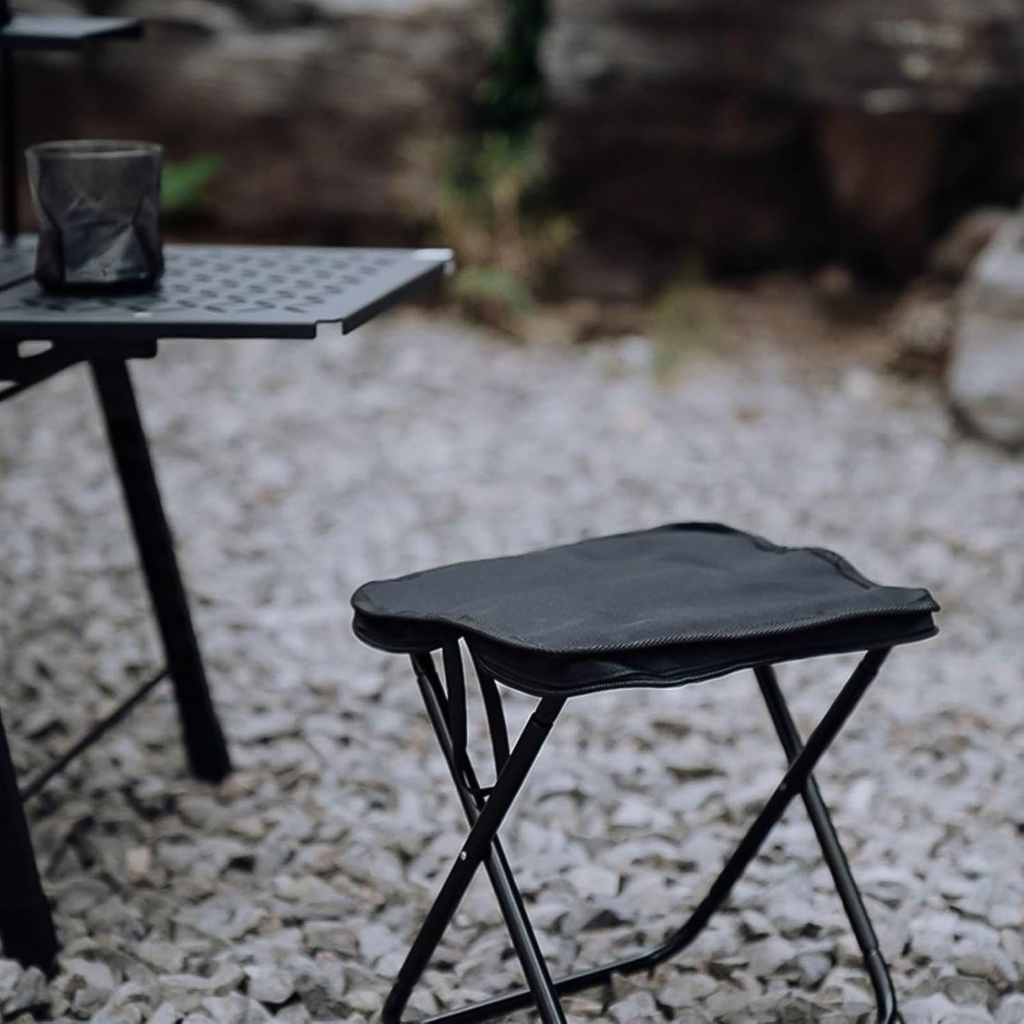 Flexi Seat Travel Stool, Oxford cloth and alloy frame camping stool folded for travel