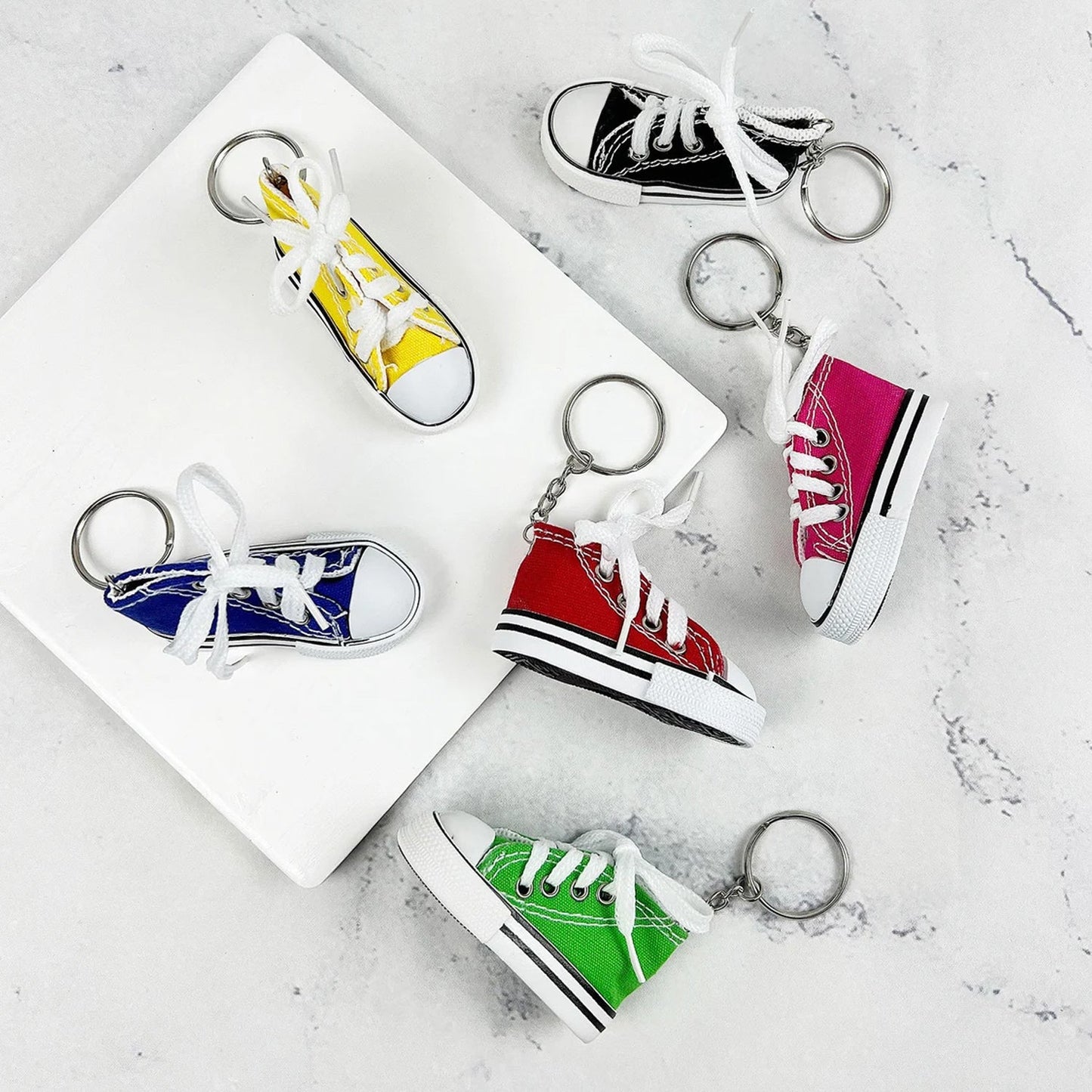 Boot Keychain, Polyester canvas shoe keychain with rubber sole and key ring